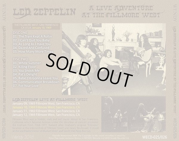 画像2: LED ZEPPELIN / A LIVE ADVENTURE AT THE FILLMORE WEST 【2CD】 (2)