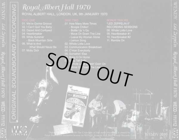 画像2: LED ZEPPELIN / ROYAL ALBERT HALL 1970 【2CD】 (2)
