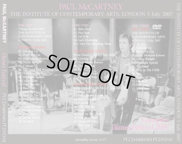 画像2: PAUL McCARTNEY / COMPLETE iTUNES FESTIVAL 2007 【2CD+1DVD】 (2)