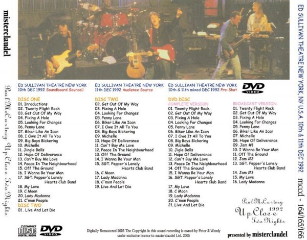 画像2: PAUL McCARTNEY / UP CLOSE TWO NIGHTS 【2CD+DVD】 (2)