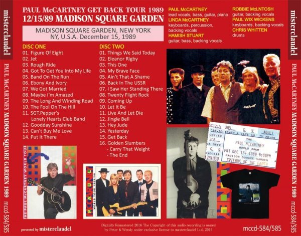 画像2: PAUL McCARTNEY / MADISON SQUARE GARDEN 1989 【2CD】 (2)