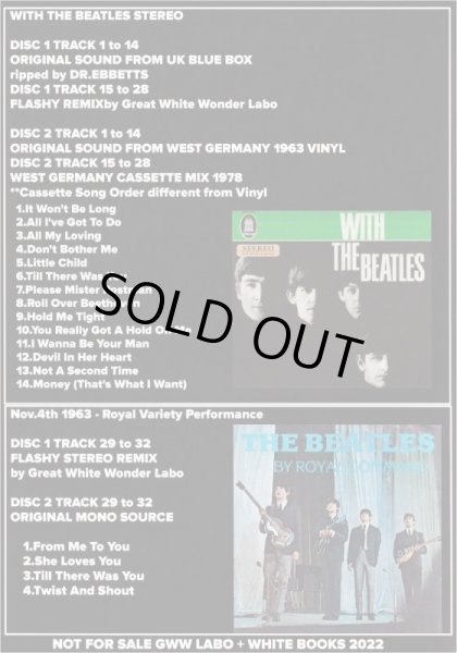 画像2: THE BEATLES / WITH THE BEATLES FLASHY WITH THE BEATLES UK STEREO + FLASHY REMIX plus WEST GERMANY STEREO with ROYAL VARIETY PERFORMANCE 1963 2CD (2)