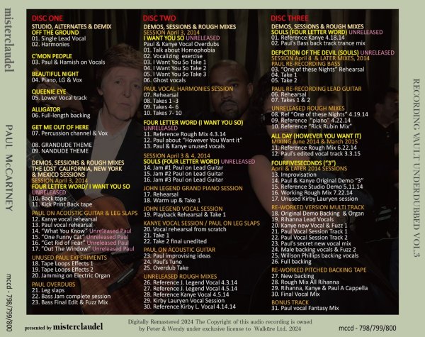 画像2: PAUL McCARTNEY RECORDING VAULT UNDERDUBBED VOL.3 3CD (2)