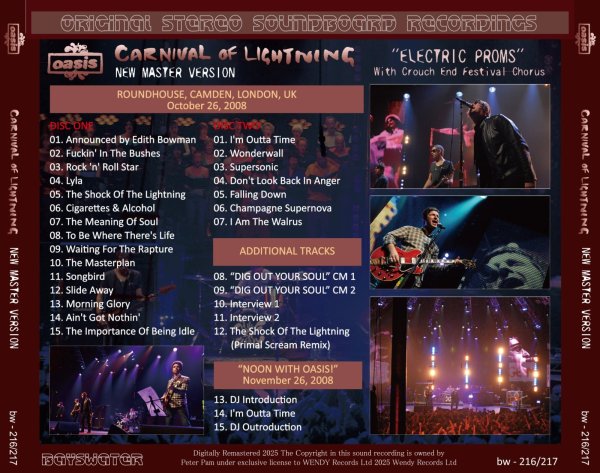 画像2: OASIS 2008 CARNIVAL OF LIGHTNING NEW MASTER VERSION 2CD + BONUS DVD (2)