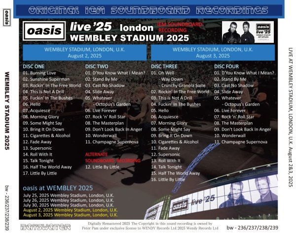 画像2: OASIS 2025 WEMBLEY STADIUM 4CD (2)