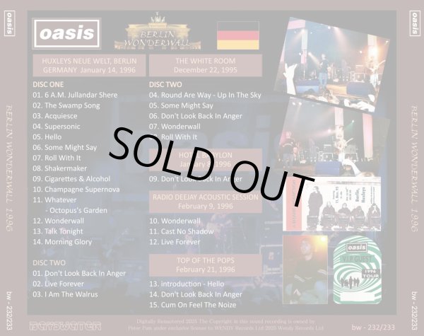 画像2: OASIS 1996 BERLIN WONDERWALL 2CD (2)