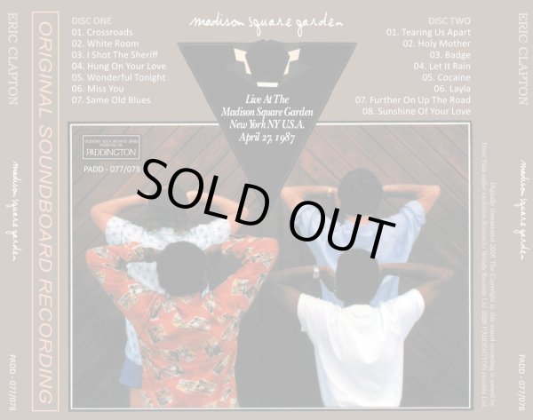 画像2: ERIC CLAPTON 1987 MADISON SQUARE GARDEN 2CD (2)