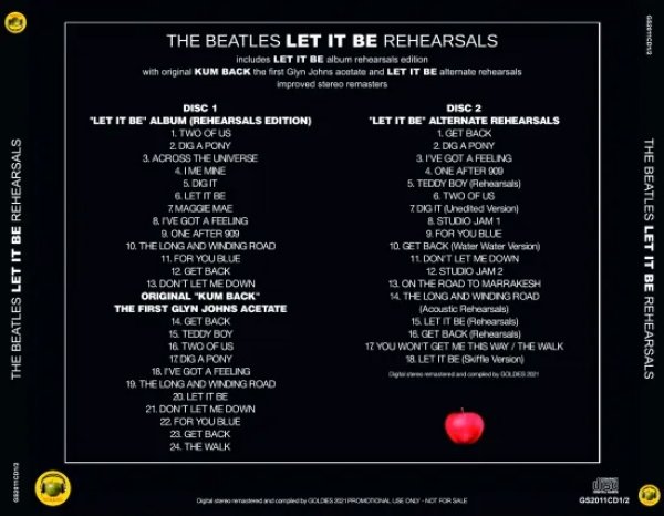 画像2: THE BEATLES / "LET IT BE" REHEARSALS : IMPROVED STEREO REMASTERS (2CD) (2)