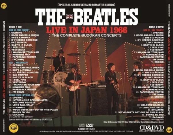 画像2: THE BEATLES / LIVE IN JAPAN 1966 - THE COMPLETE BUDOKAN CONCERTS (1CD+1DVD) (2)