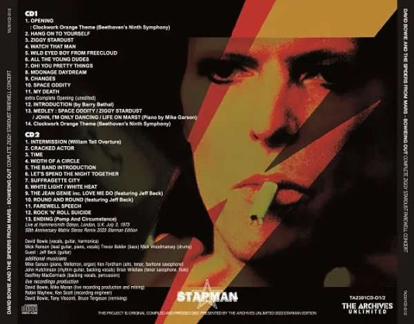 画像2: DAVID BOWIE / BOWIEING OUT- COMPLETE ZIGGY STARDUST FAREWELL CONCERT 1973 (2CD) (2)