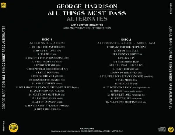 画像2: GEORGE HARRISON / ALL THINGS MUST PASS ALTERNATES (2CD) (2)