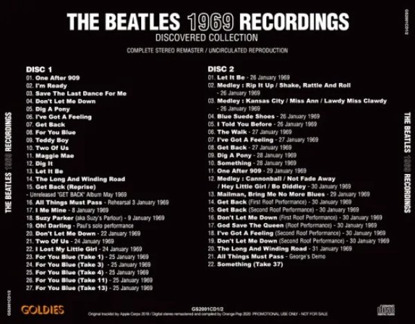 画像2: THE BEATLES / 1969 RECORDINGS - DISCOVERED COLLECTION (2CD) (2)