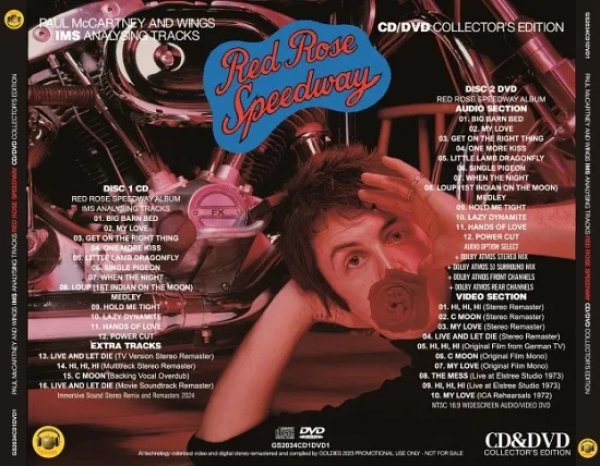 画像2: PAUL McCARTNEY / RED ROSE SPEEDWAY : IMS ANALYSING TRACKS (CD+DVD) (2)