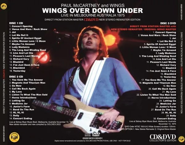画像2: PAUL McCARTNEY & WINGS / WINGS OVER DOWN UNDER : LIVE IN MELBOURNE AUSTRALIA 1975 (2CD+DVD) (2)