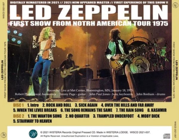 画像2: LED ZEPPELIN / FIRST SHOW FROM NOTRH AMERICAN TOUR 1975 (2CD) (2)