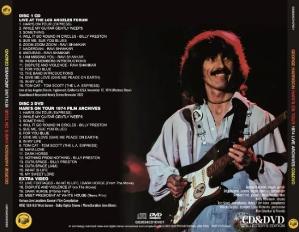 画像2: GEORGE HARRISON / HARI'S ON TOUR : 1974 LIVE ARCHIVES (CD+DVD) (2)