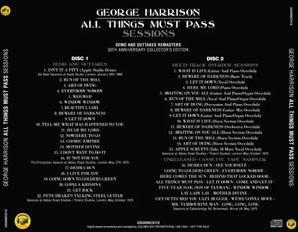 画像2: GEORGE HARRISON / ALL THINGS MUST PASS SESSIONS (2CD) (2)