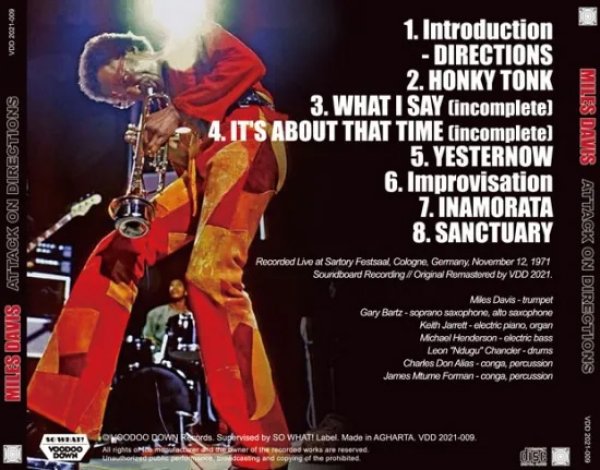 画像2: MILES DAVIS / ATTACK ON DIRECTIONS / LIVE IN COLOGNE 1971 (1CD) (2)