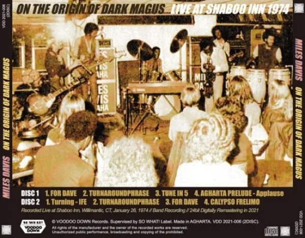 画像2: MILES DAVIS / ON THE ORIGIN OF DARK MAGUS / LIVE AT SHABOO INN 1974 (2CD) (2)