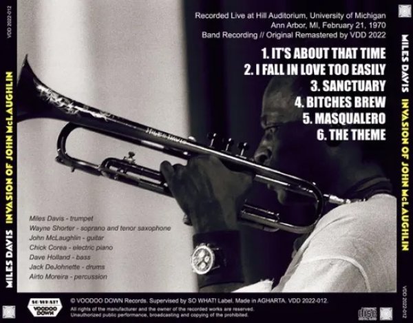 画像2: MILES DAVIS / INVASION OF JOHN McLAUGHLIN / ANN ARBOR 1970 - DEFINITEVE EDITION (1CD) (2)