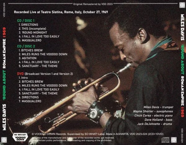 画像2: MILES DAVIS / 'ROUND ABOUT ROMAN EMPIRE 1969 (2CD+1DVD) (2)