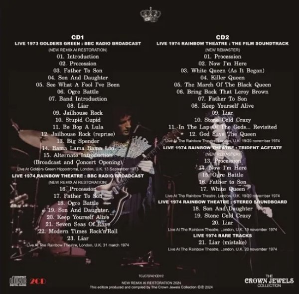 画像2: QUEEN / LIVE Masterstroke ARCHIVE 1973/1974 : NEW REMIX AI RESTORATION (2CD) (2)
