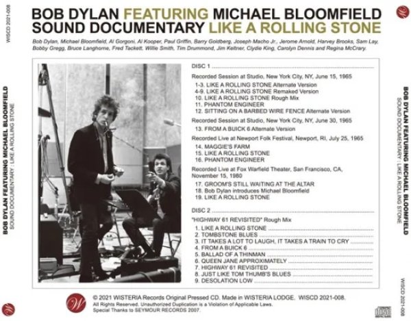 画像2: BOB DYLAN / MICHAEL BLOOMFIELD / SOUND DOCUMENTARY : LIKE A ROLLING STONE 2CD (2)