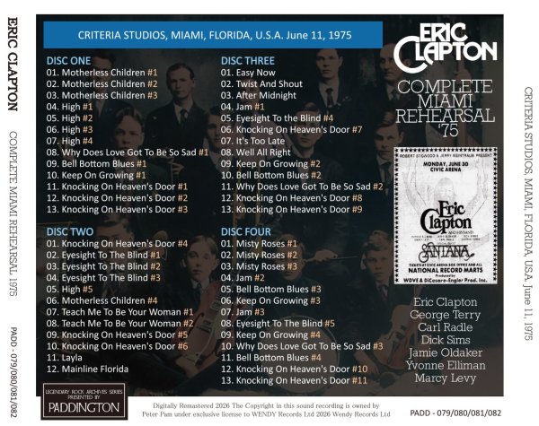 画像2: ERIC CLAPTON 1975 COMPLETE MIAMI REHEARSAL 4CD (2)