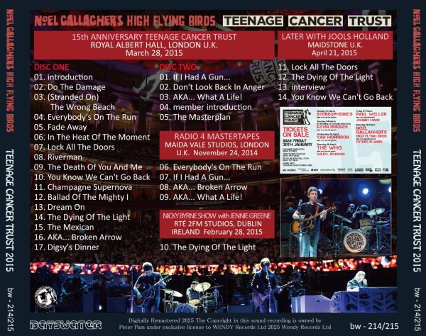 画像2: NOEL GALLAGHER 2015 TEENAGE CANCER TRUST 2CD (2)