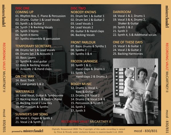 画像2: PAUL McCARTNEY RECORDING VAULT McCARTNEY II 2CD (2)