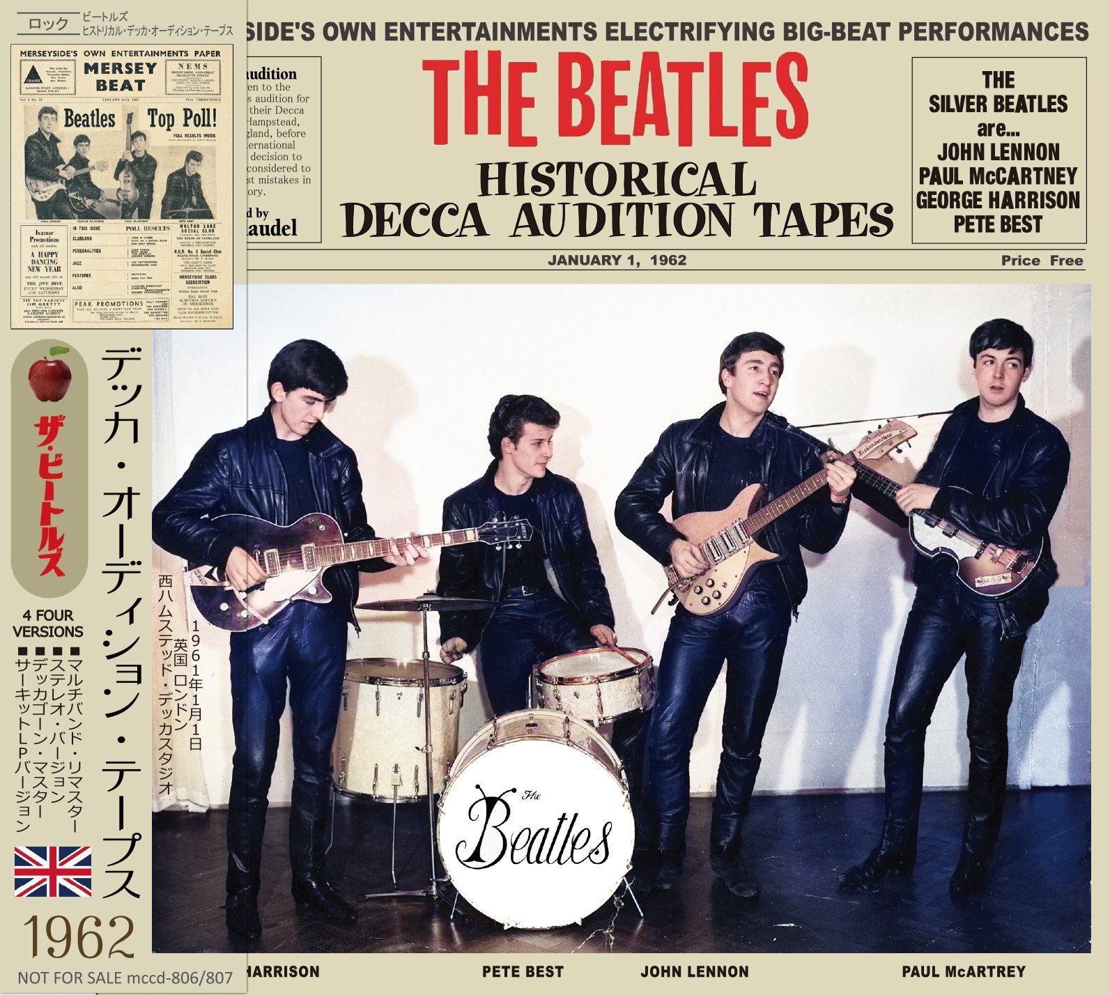 THE BEATLES HISTORICAL DECCA AUDITION TAPES 2CD